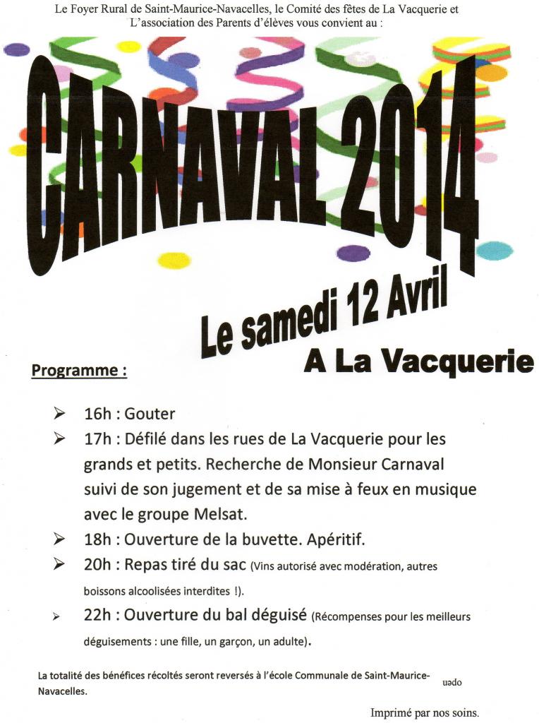carnaval La Vacquerie avril 2014