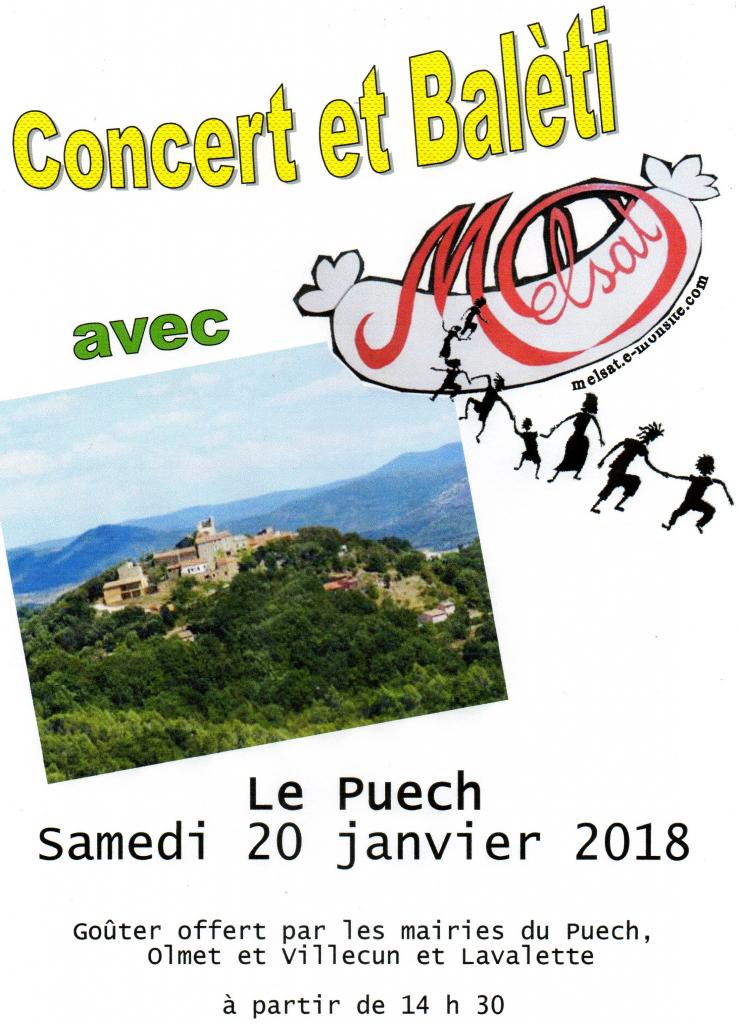 Concert et balèti Le Puech 20 janvier 2018