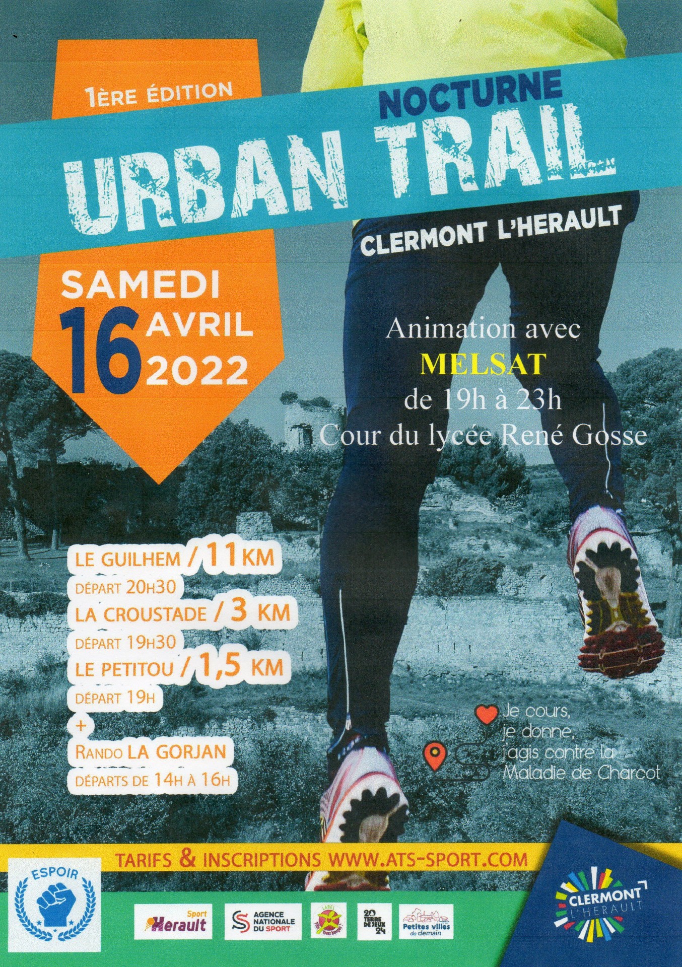 1. Urban trail à Clermont l' Hérault 16 avril 2022