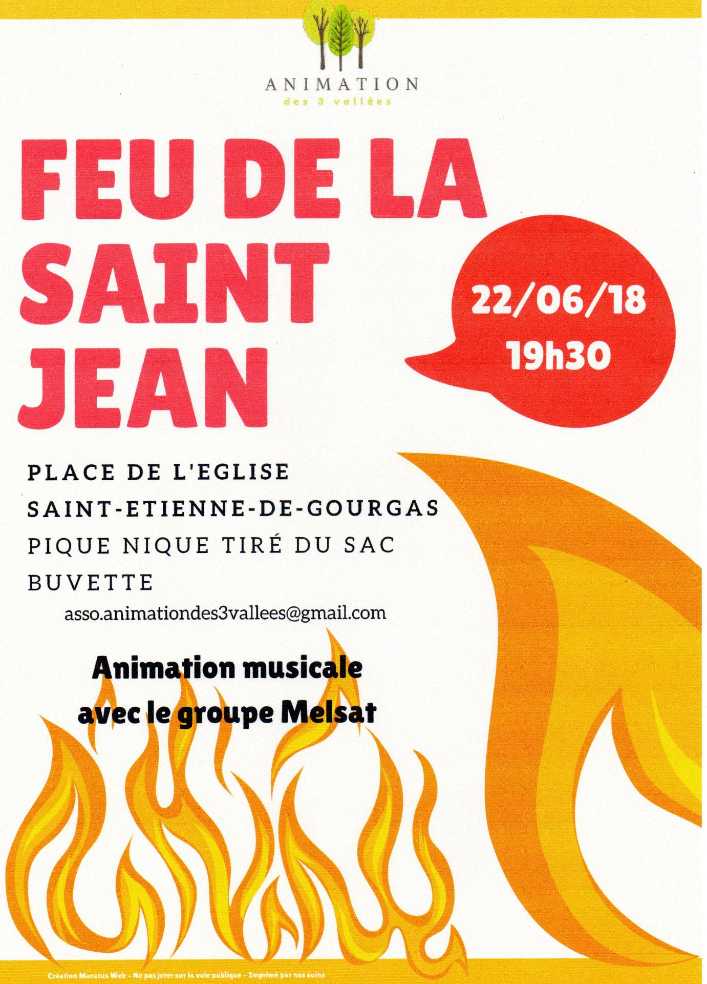 Feu de la  St Jean à St Etienne 22 juin 2018