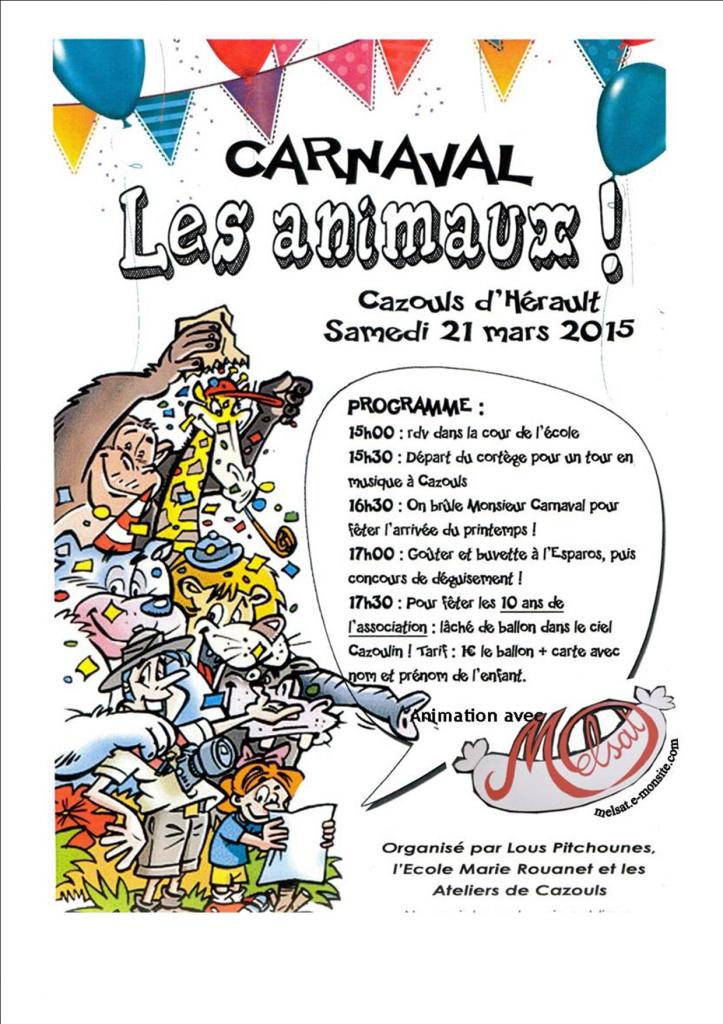 Carnaval  Ecole Cazouls d'Hérault mars 2015